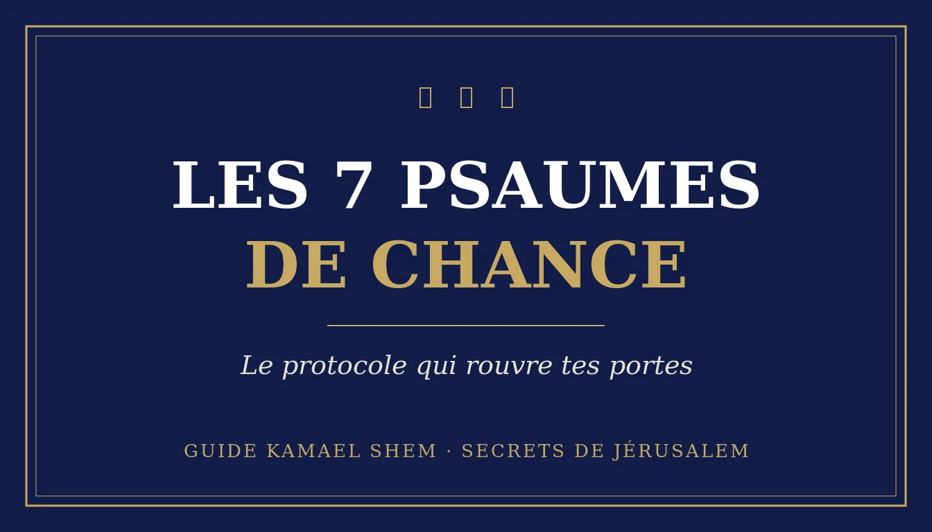 Les 7 Psaumes de chance — restaurer la faveur divine, Guide Kamael Shem
