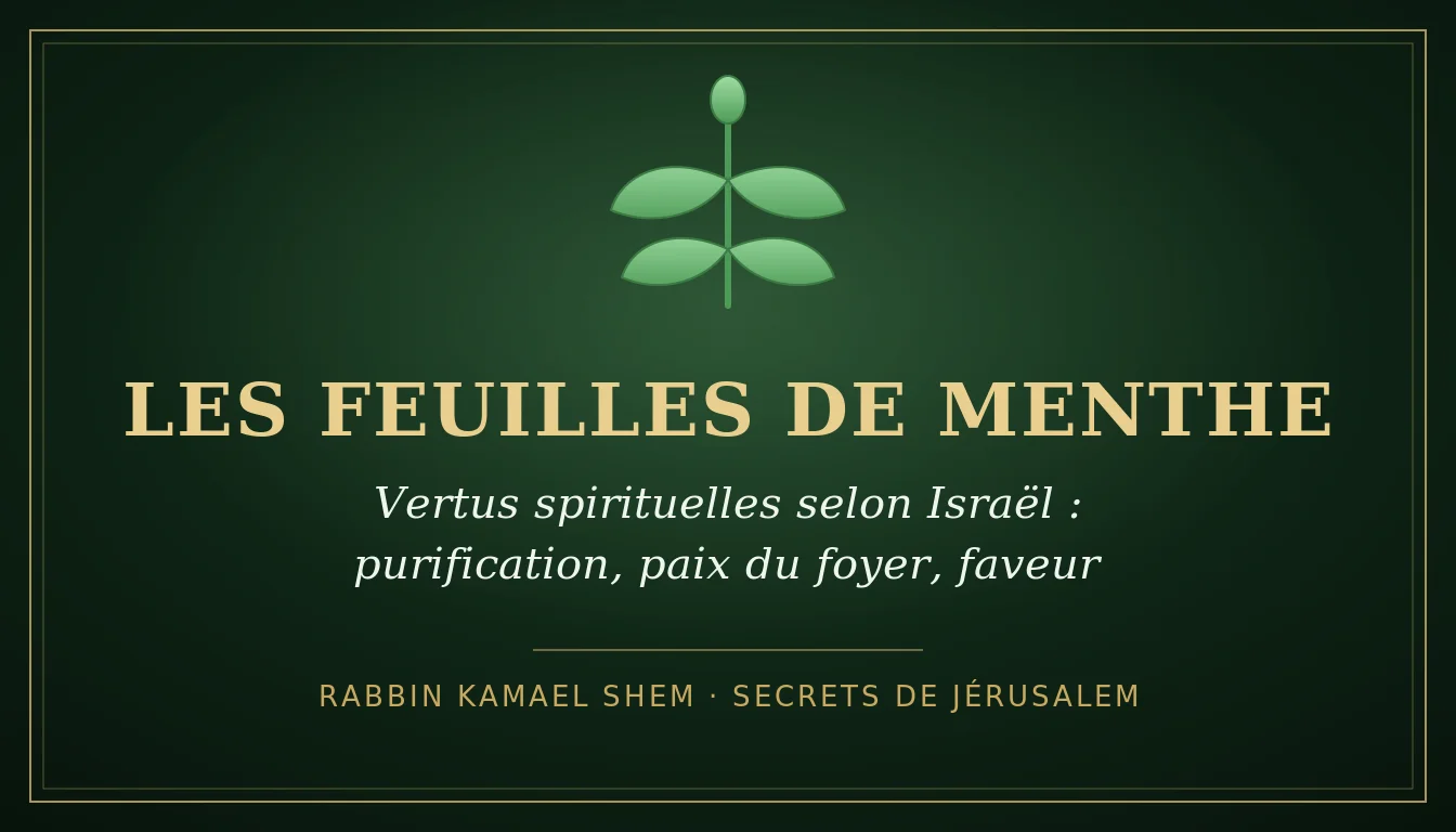 Les vertus spirituelles des feuilles de menthe selon Israël
